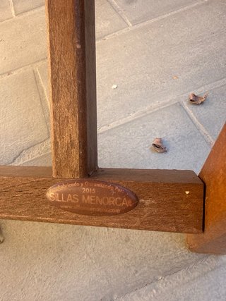 Silla Menorquina Modelo C Exterior Madera y Tela