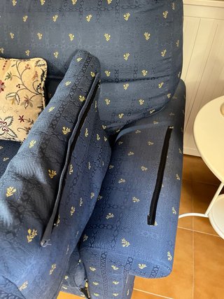 Sofá cama azul de tela