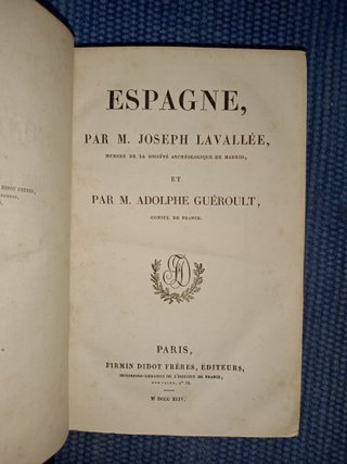 Libro antiguo. España. Viajes. Historia