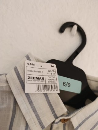 Camisa Zeeman 6/9m