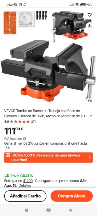 Gato de tornillo VEVOR para banco