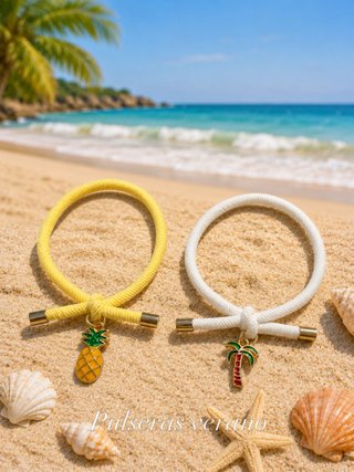 Lote 2 Pulseras Verano Piña y Palmera