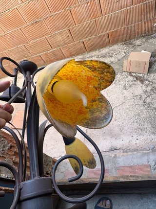 Lámpara de techo forja y cristal