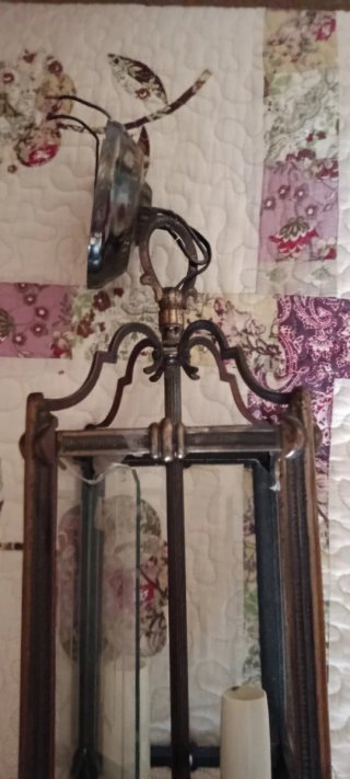 Lámpara de techo antigua madera y cristal