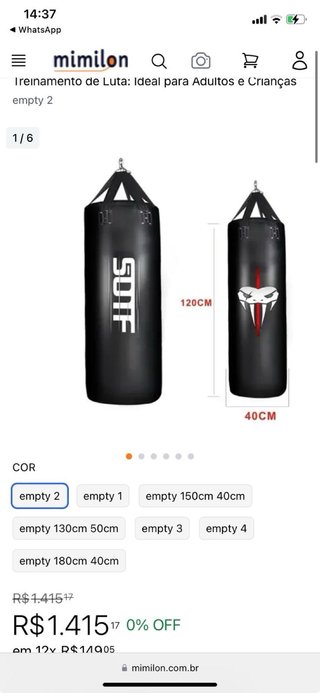 Saco de boxeo negro + accesorios