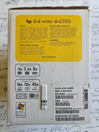 Grabadora HP DVD Writer dvd300i IDE