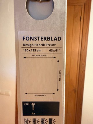 Estor IKEA FÖNSTERBLAD 160x155 cm.