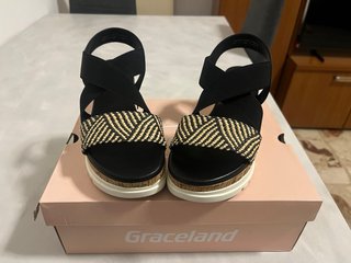 Zeppe Graceland beige/nero taglia 37