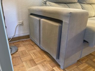 Sofá Cama Chaise Longue con Puf Auxiliar