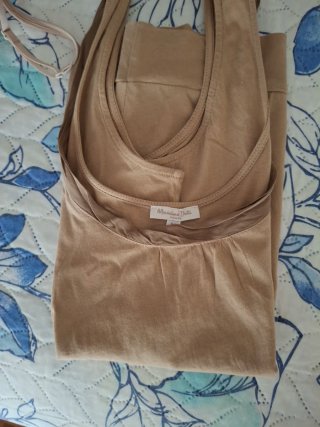 Camiseta tirantes Massimo Dutti beige Talla M