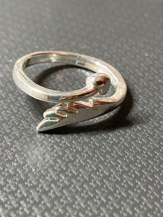 Anillo Acero Diseño Alas Talla 18