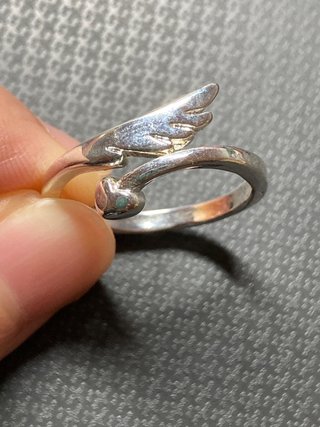 Anillo Acero Diseño Alas Talla 18