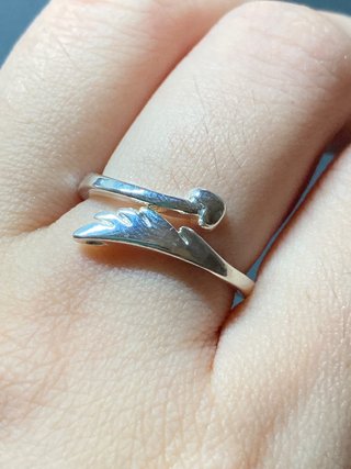 Anillo Acero Diseño Alas Talla 18