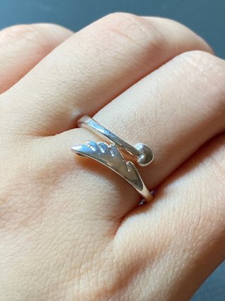Anillo Acero Diseño Alas Talla 18