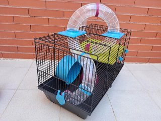 Jaula Hámster Grande con Accesorios + Transportín