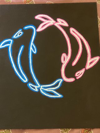 Pintura de peces koi estilo Yin Yang