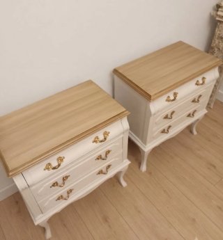 Mesitas de noche restauradas madera