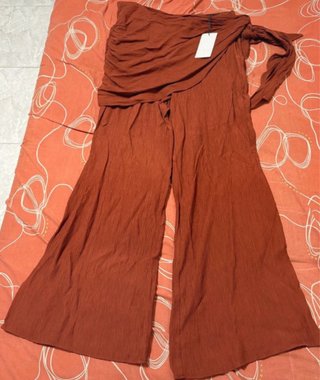 Pantalón Zara pañuelo naranja