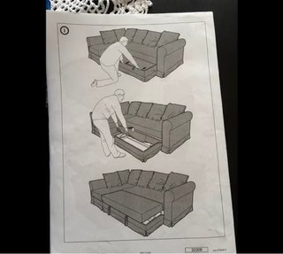 Divano letto tessuto marrone