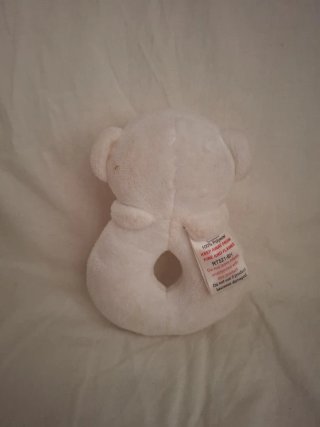 Sonajero Oso Peluche Blanco