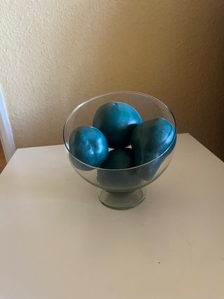 Centro de mesa cristal con frutas decorativas