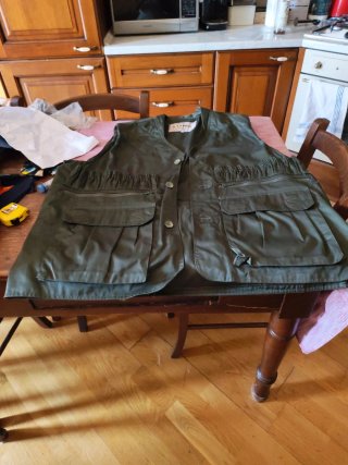 Gilet LANDING verde multitasche Nuovo Mai usato