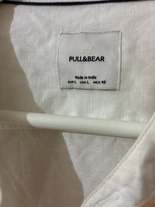 Camisa Pull and Bear L Blanca Manga Larga