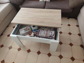 Sofá y mesa plegable madera