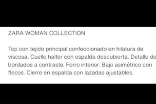Top Zara bordado con flecos Talla M