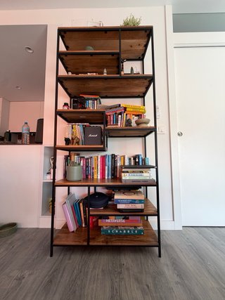 Estantería Industrial Acero Negro y Madera