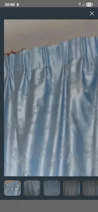 Cortinas azul claro de razo, nuevas