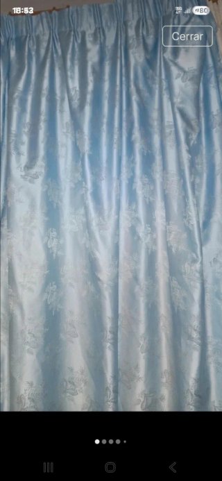 Cortinas azul claro de razo, nuevas