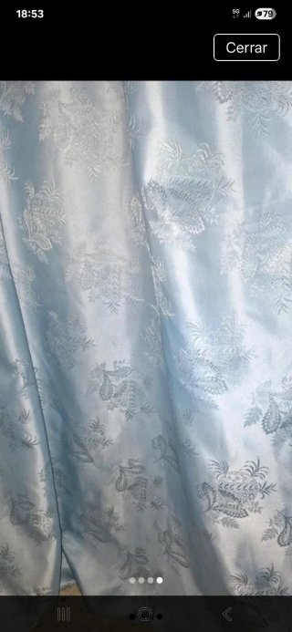 Cortinas azul claro de razo, nuevas