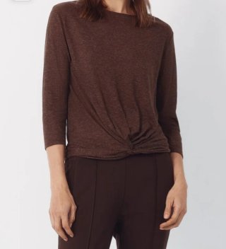 Camiseta Cortefiel nudo M/38/10 marrón