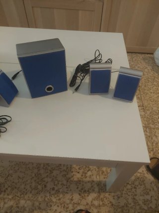 Altavoces Set Azul y Plata
