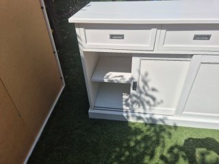 Mueble vitrina blanco madera