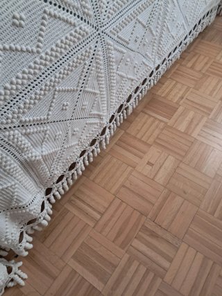 Colcha ganchillo vintage blanca