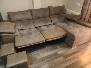 Sofá chaise longue 2.90m marrón