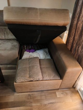 Sofá chaise longue 2.90m marrón