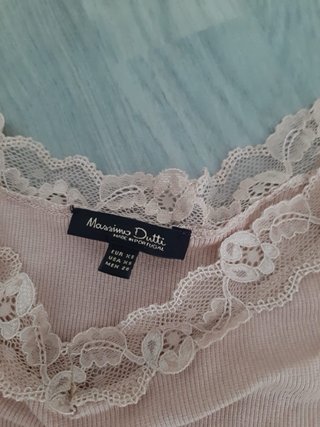 Camiseta tirantes encaje Massimo Dutti Talla S