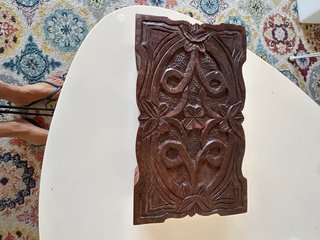 Caja antigua de palisandro tallada a mano