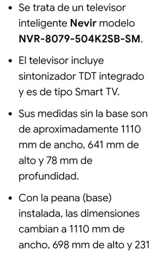 Televisión Nevir 50 4K Ultra HD