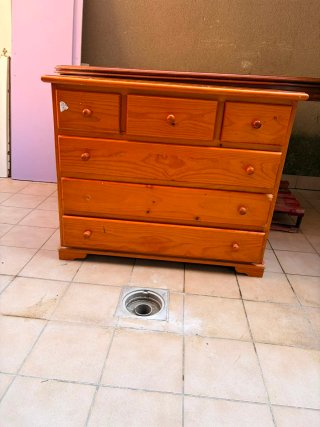 Mesa extensible y cajonera Cama individual + colch