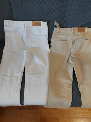 Pantalones Stradivarius Beige y Blanco