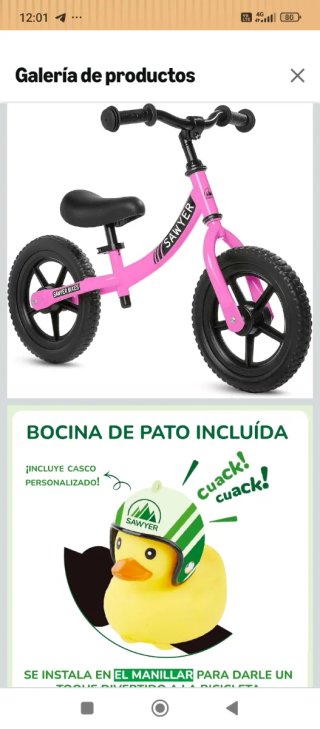 Bicicleta de equilibrio Sawyer seminueva