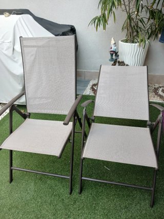 4 Sillas  tumbonas Plegables  Beige