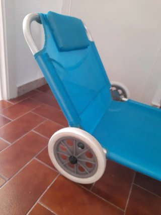 Tumbona/Carrito Playa Ruedas Azul. Perfecto estado