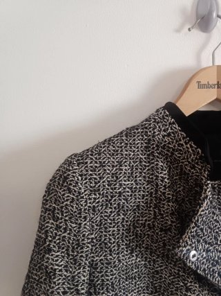 Abrigo Zara Mujer Negro Gris