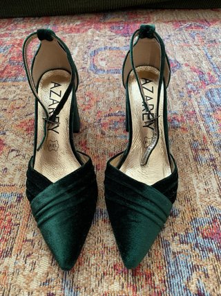 Tacones terciopelo verde AZAREY