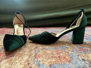 Tacones terciopelo verde AZAREY